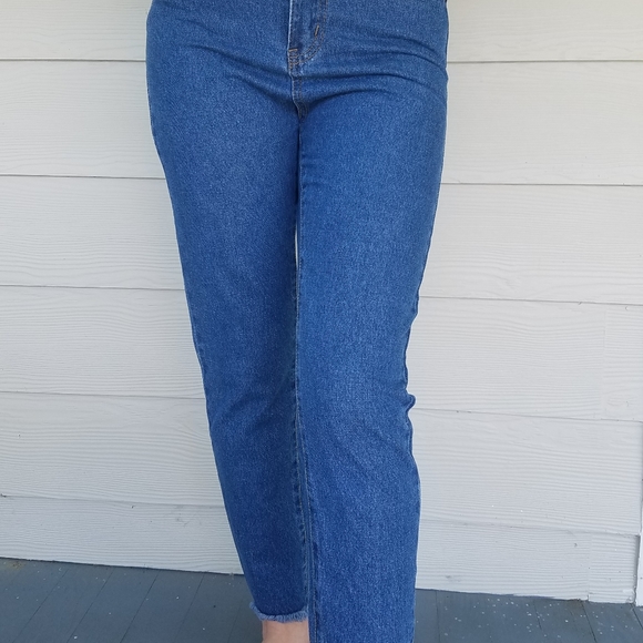 Prettylittlethings Denim Jeans, Raw Edge Ankle, Lace Up Calf, High Rise, Sz 4 - Picture 8 of 16